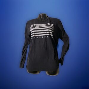 Bodybuilding.com T‎ Shirt Womens Large Patriotic Flag Tied In Back